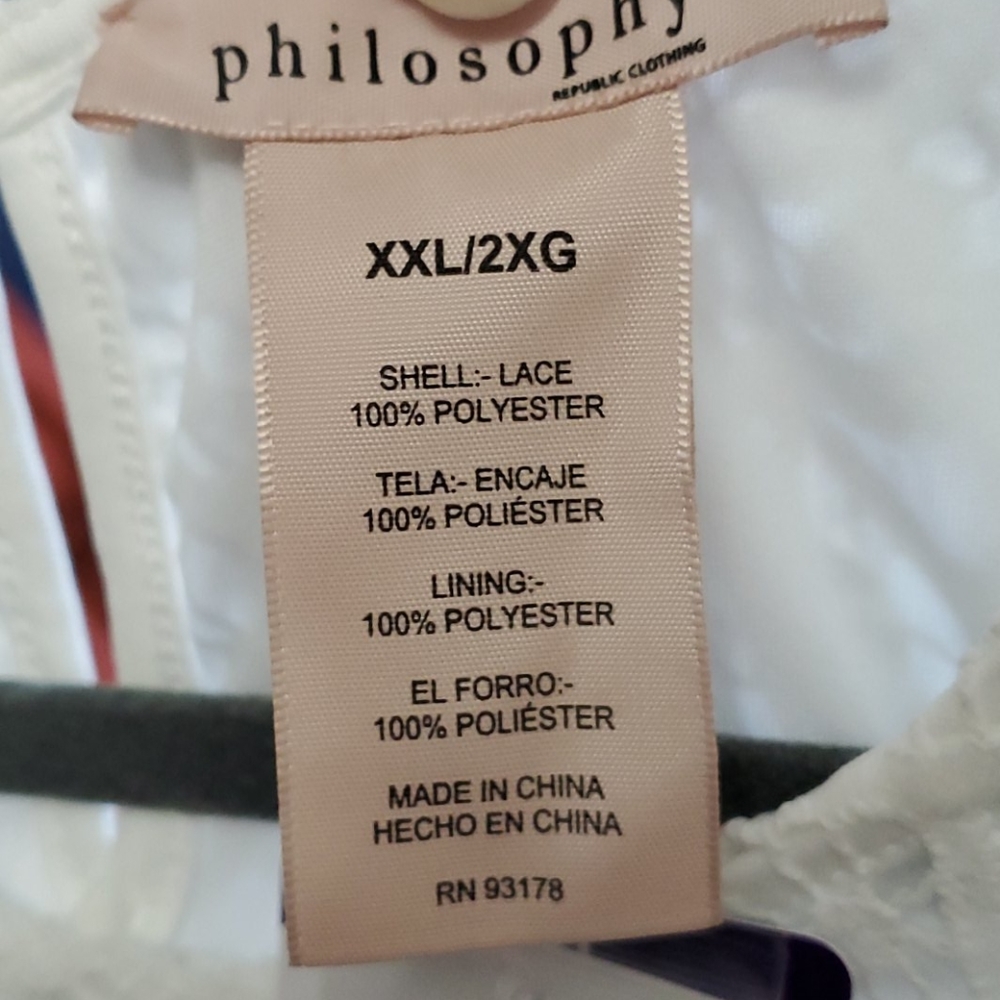 Philosophy,  white lace top - Picture 8 of 9